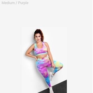 Tie dye legging & bra set